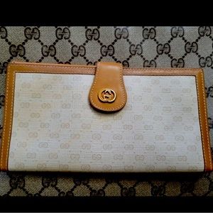 Excellent Cond GUCCI Wallet Sherry Line Authentic Vintage & Rare.SEE ALL PICS